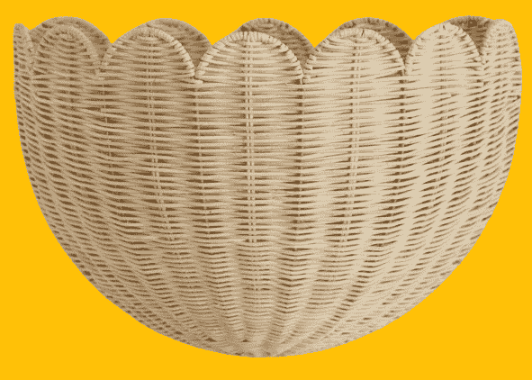 BEBE BASK Scalloped Wicker Wall Basket