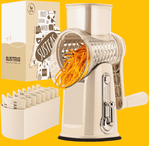 SUSTEAS Rotary Cheese Grater with Handle 