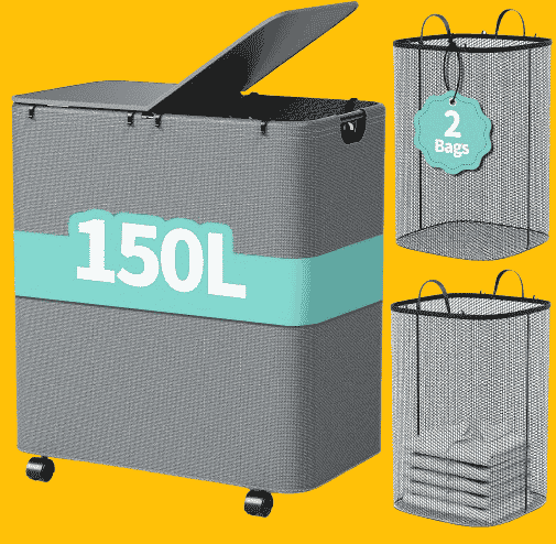 Yecaye 150L Laundry Hamper with Wheels